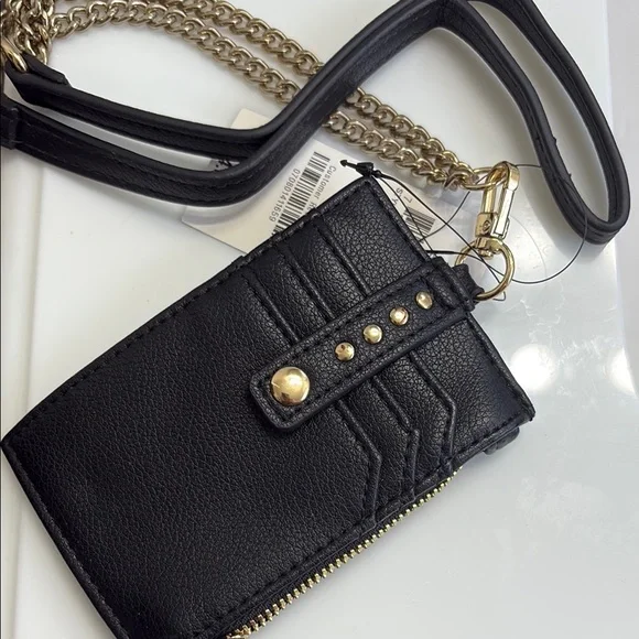 INC International Concepts Black and Gold Chain Wallet - Picture 1 of 5